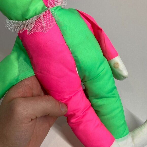 Vintage Rubber Faced Clown Plush Doll Toy Unbranded Red Green White 14" - Picture 4 of 14
